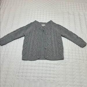 Gymboree Holiday Silver Sparkle Cable Knit Cardigan